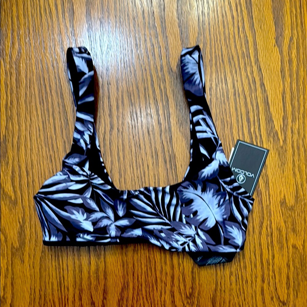 Volcom Monochrome Leaf Bikini Top